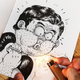 Illustration for article titled Fun illustrations of a cartoon fighting his creator
